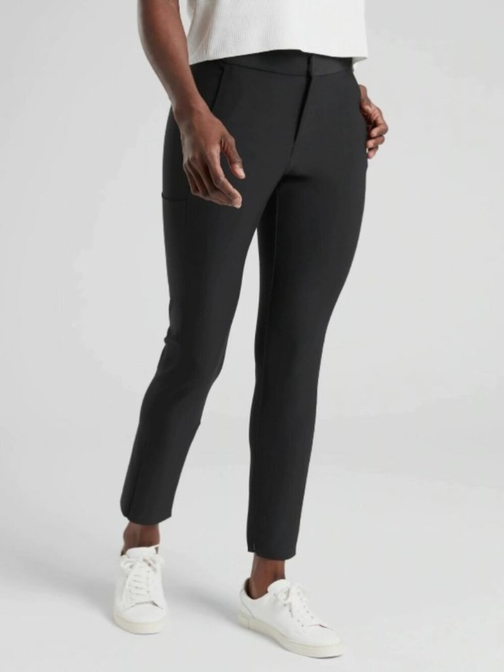 Athleta Stellar Trouser black Sz 8 Womens Stretch Tailored fit work travel